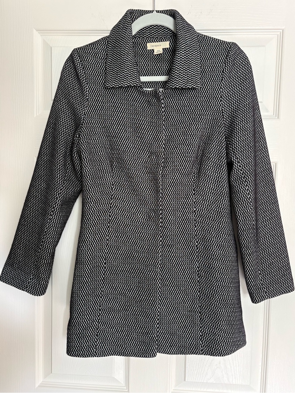 Women’s Black & White Patterned Trench Coat